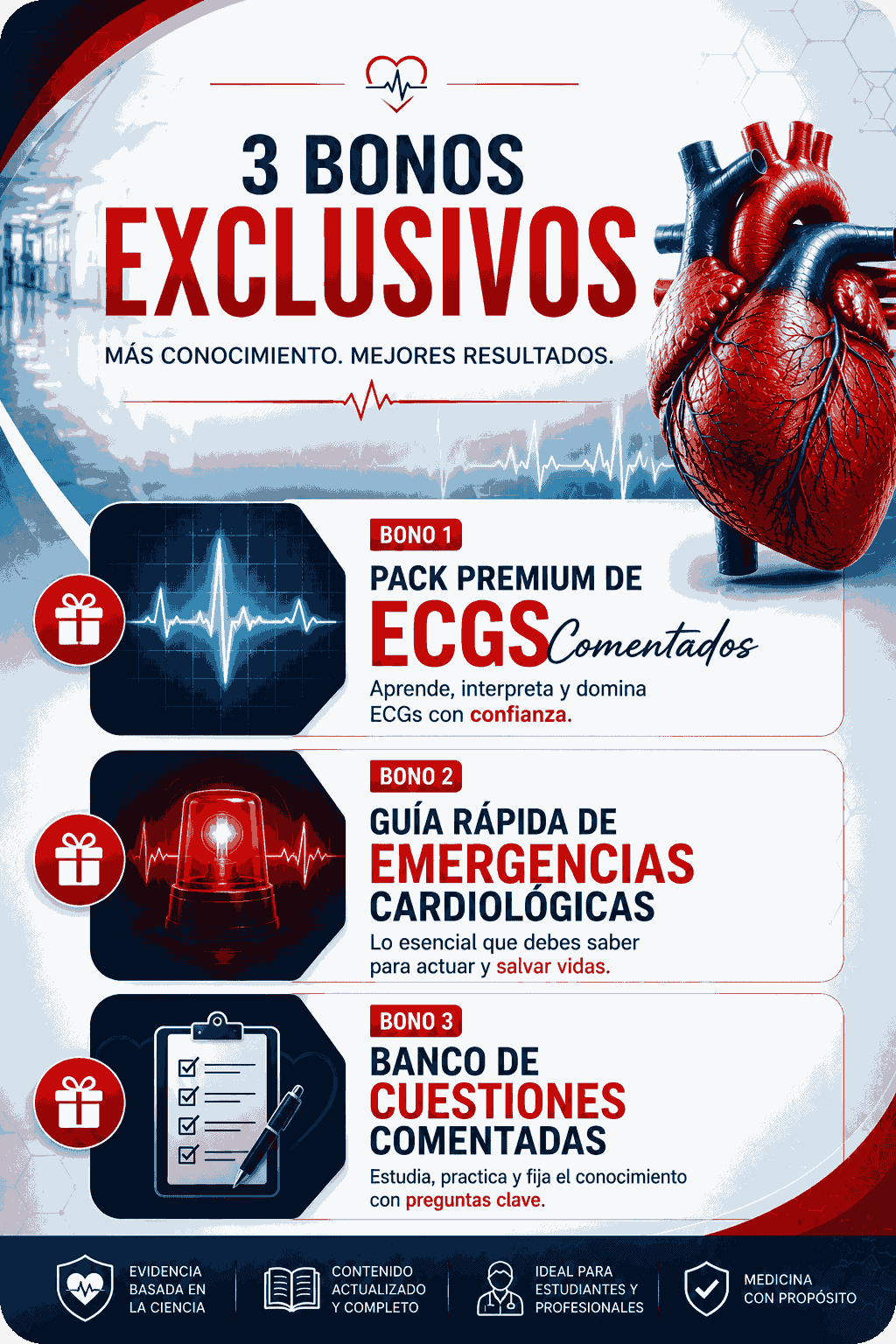 3 bonos exclusivos del e-book de cardiología